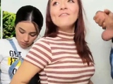 Two Teens Get Horny with One Guy