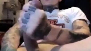Latin tattoo biggest cock cumshot