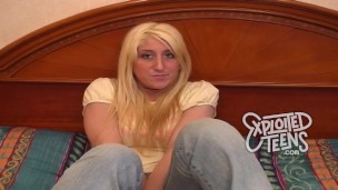 5 foot 8 19 yr old blonde with BIG tits makes her debut porn