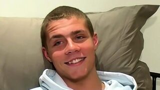 Young British twink Antony solo masturbates and jizzes